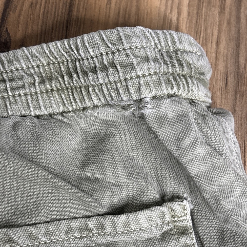 Zara Women's Denim‎ Joggers Pants Size XL Light Olive Green Pull On With Zipper - Picture 7 of 15